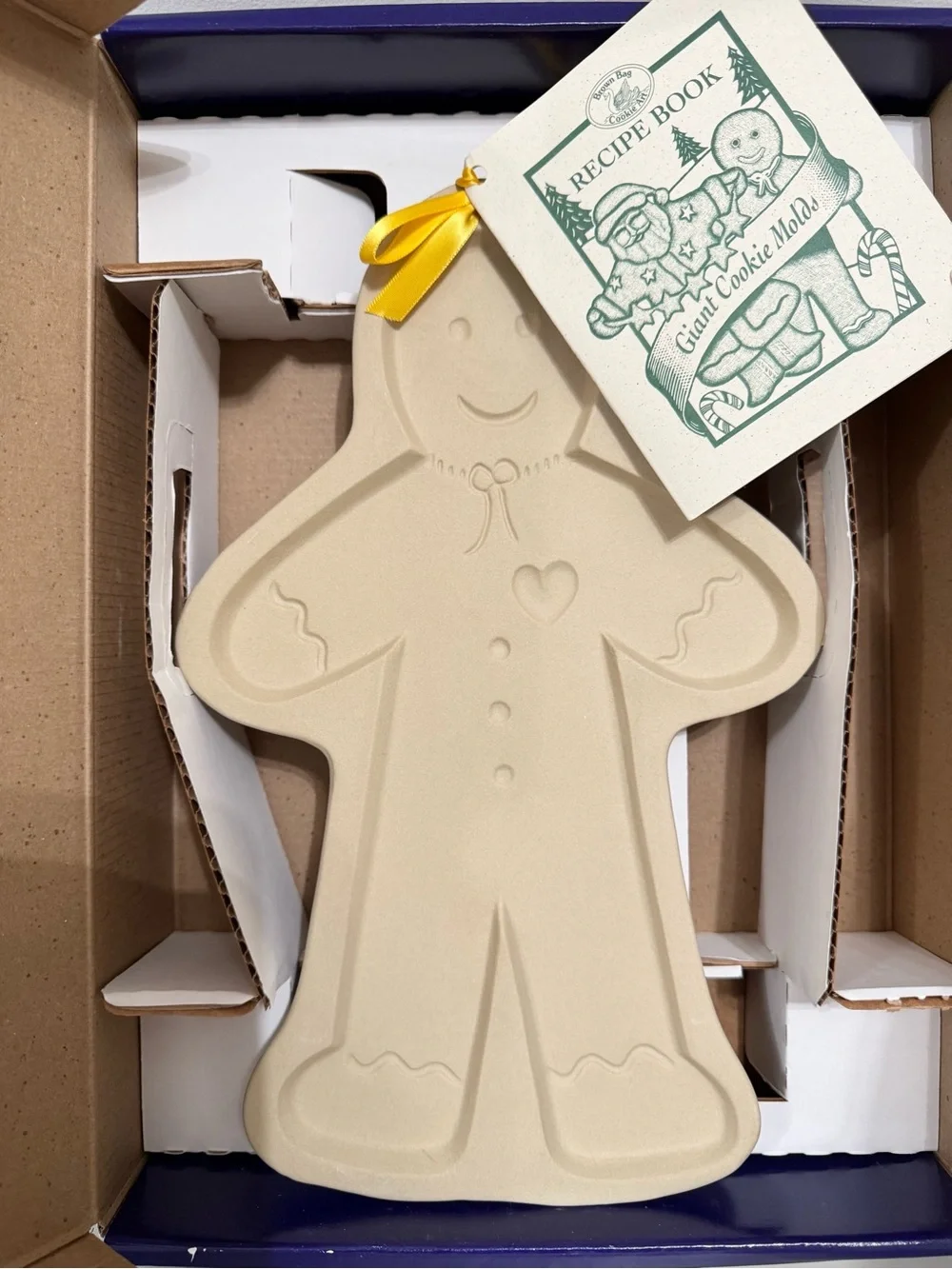 BROWN BAG Cookie Art 1997 Giant Gingerbread Man Cookie Mold w/Recipe Book & Box
